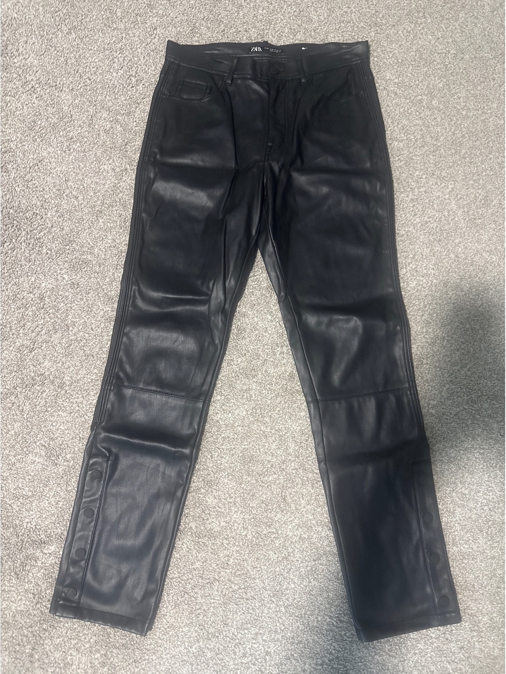 ZARA Black Faux Leather Pants sz30